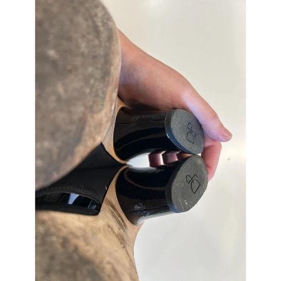 Donald J. Pliner Letta Heels Black Pointed Toe Slingback Block Heel Strappy 10 - Picture 9 of 10